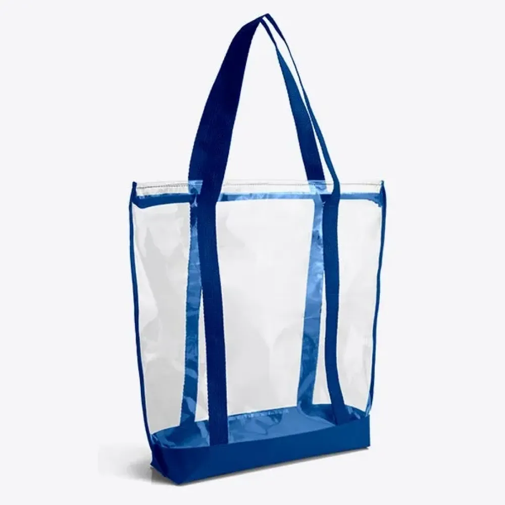 SACOLA TRANSPARENTE EM PVC / NYLON 600 - AZUL