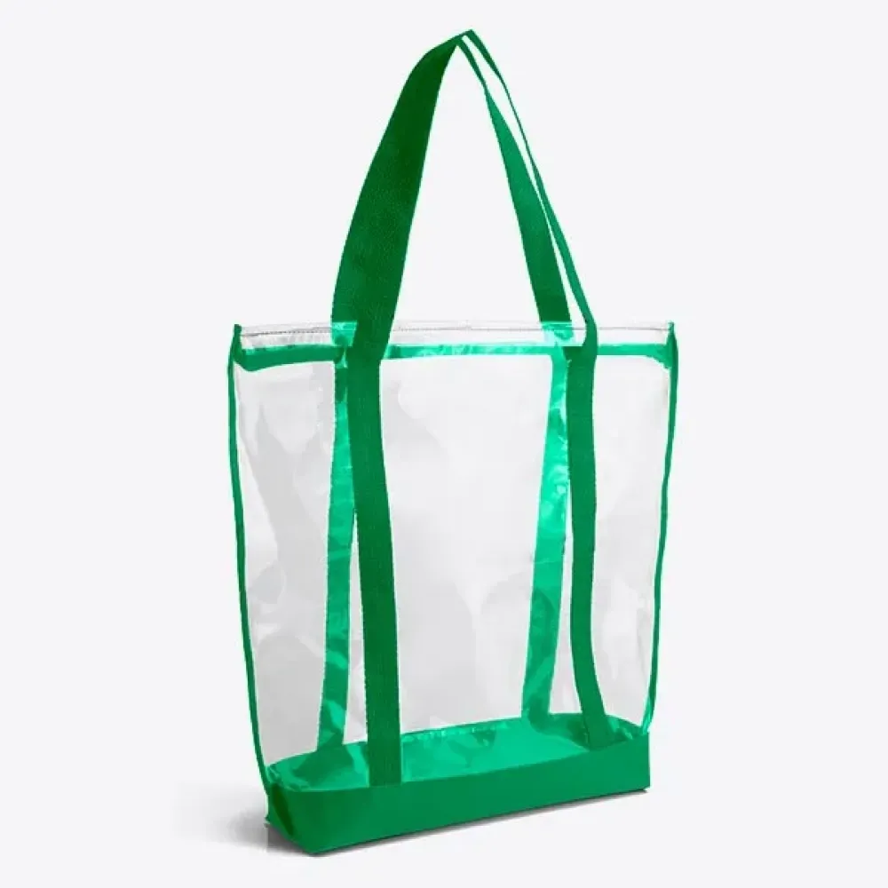 SACOLA TRANSPARENTE EM PVC / NYLON 600 - VERDE