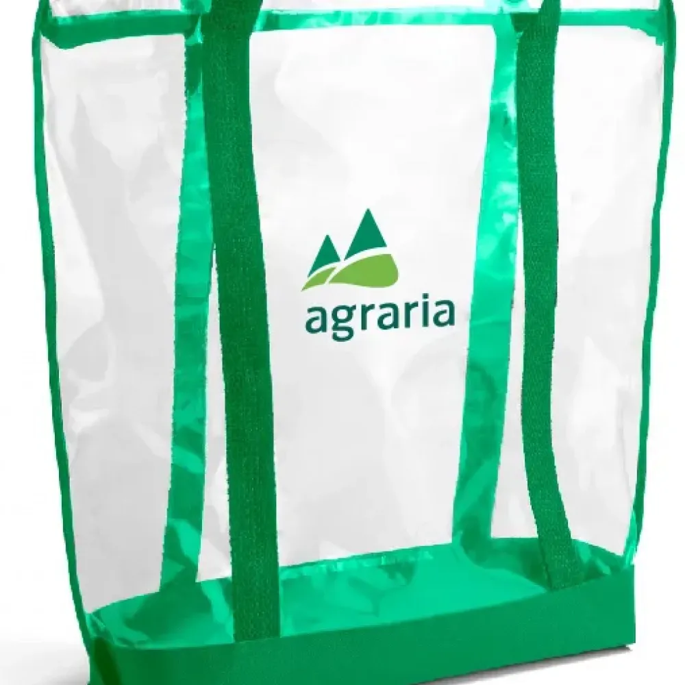 SACOLA TRANSPARENTE EM PVC / NYLON 600 - VERDE