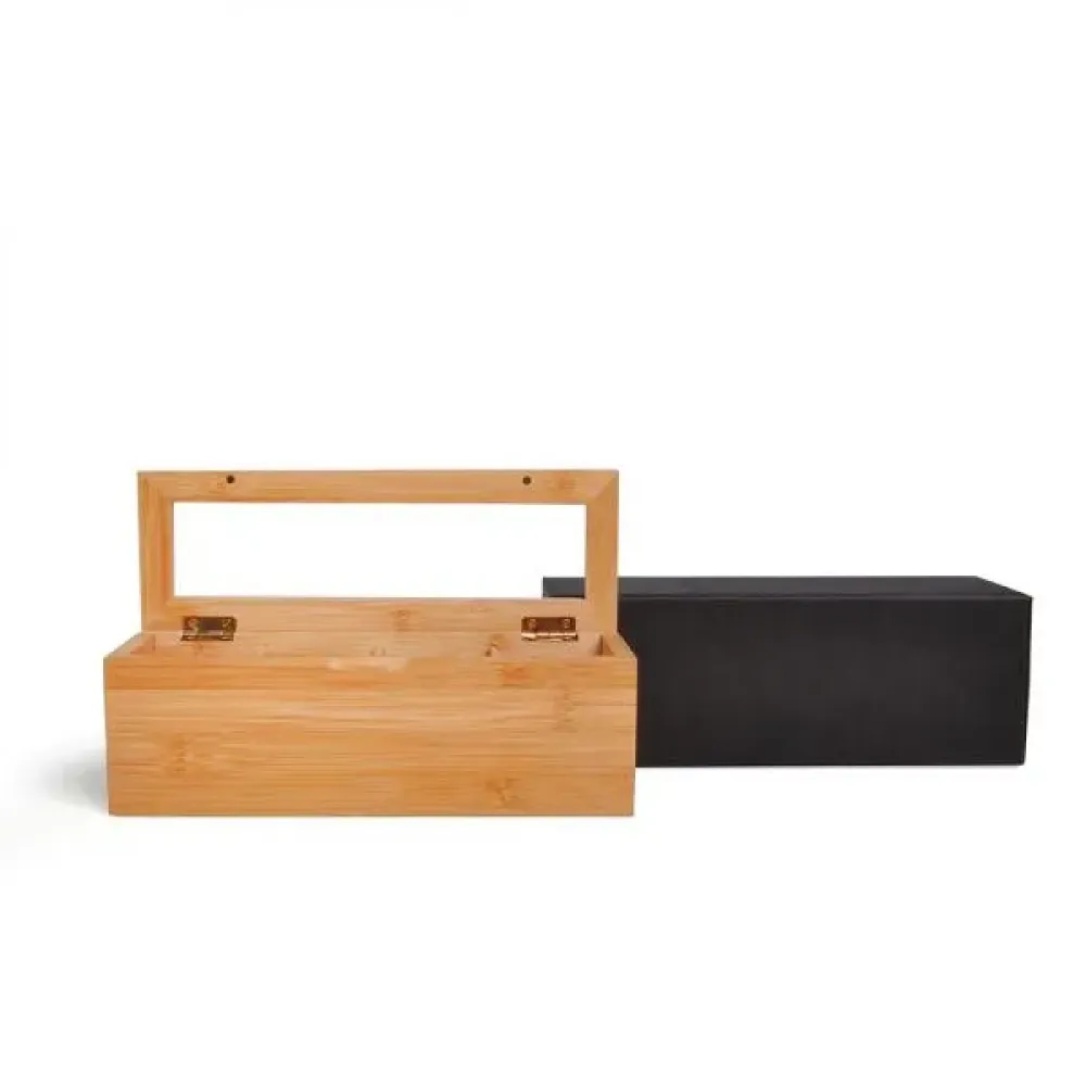 CAIXA PARA CHÁS EM BAMBU / POLIESTIRENO