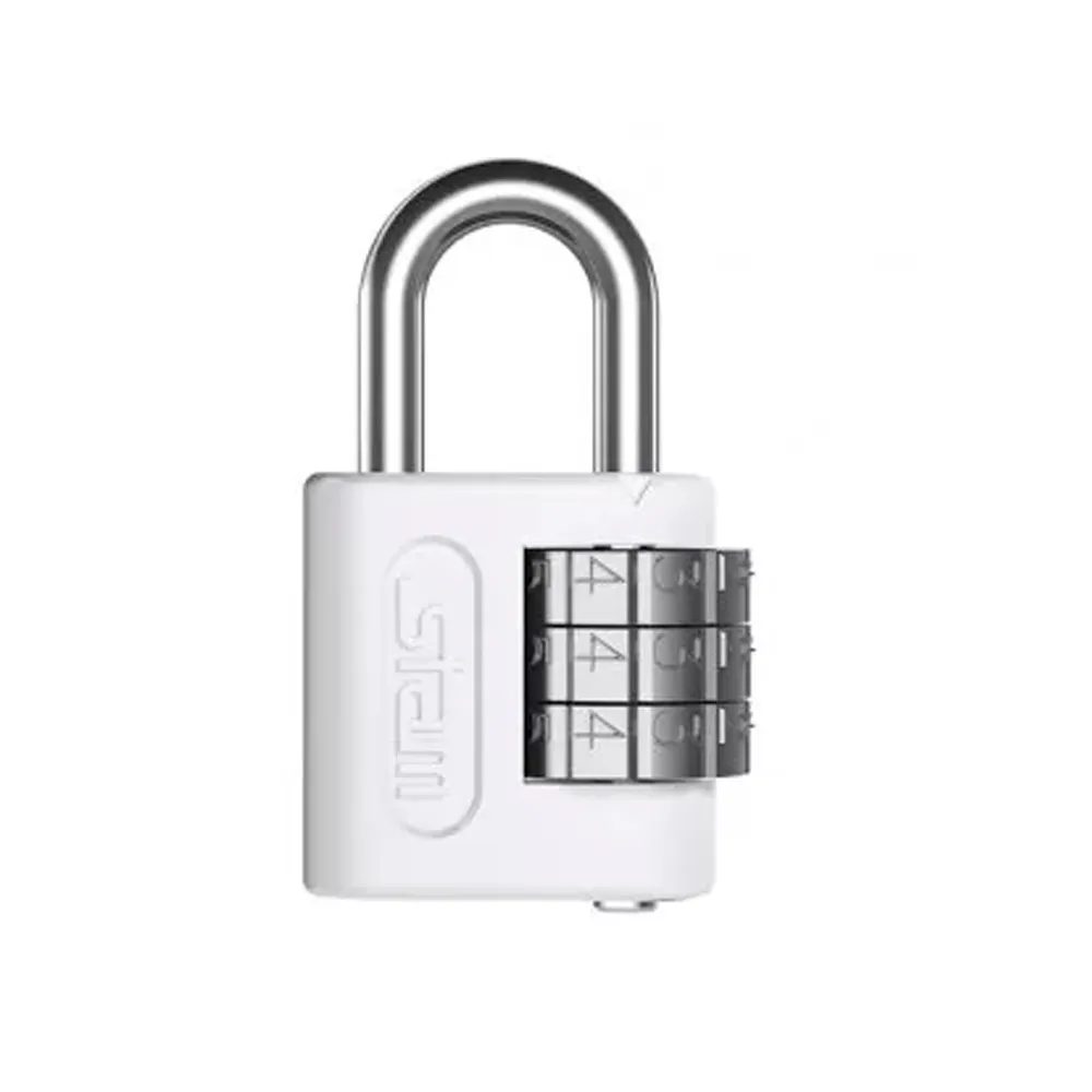 Cadeado Zamac com segredo Branco 25mm Encartelado-CAS01