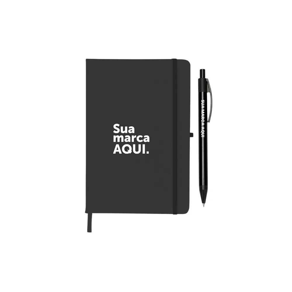 Caderneta Emborrachada + Caneta Metal-KT-240