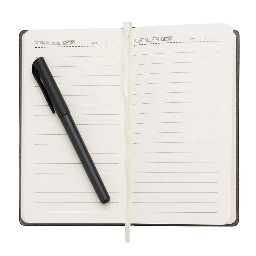 #Caderneta tipo Moleskine com Caneta