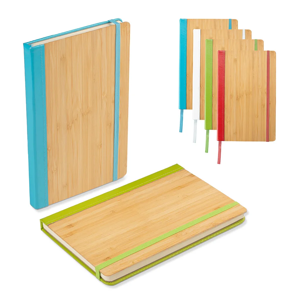Caderno A5 Capa em Bambu e PU-CAD007