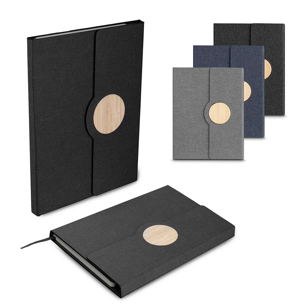 Caderno A5 Capa em RPET e Detalhe em Bambu-CAD145
