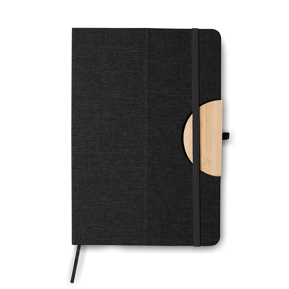 Caderno A5 Capa em RPET e detalhe em Bambu