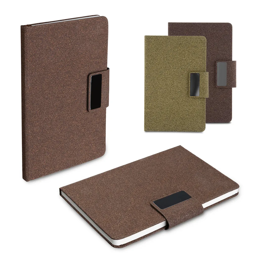 Caderno A5 em PU e fibra de café ou chá-CAD440
