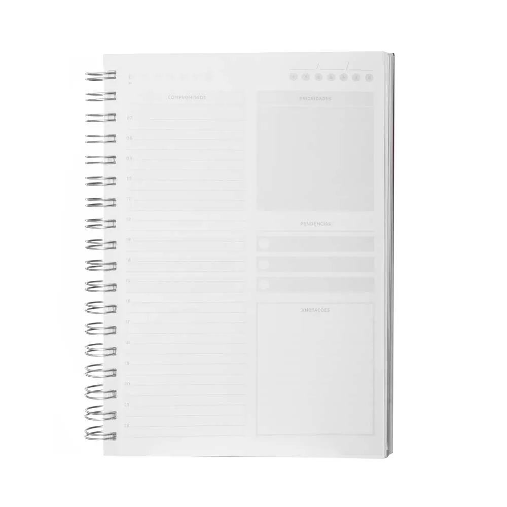 Caderno B5 planner capa em PU