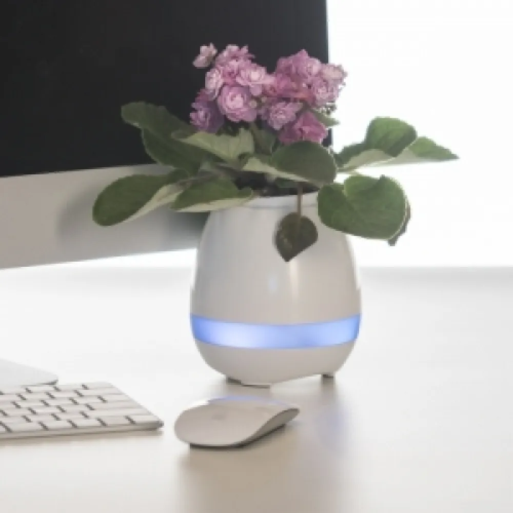 #Caixa de Som Vaso com Sensor e Bluetooth BRANCO