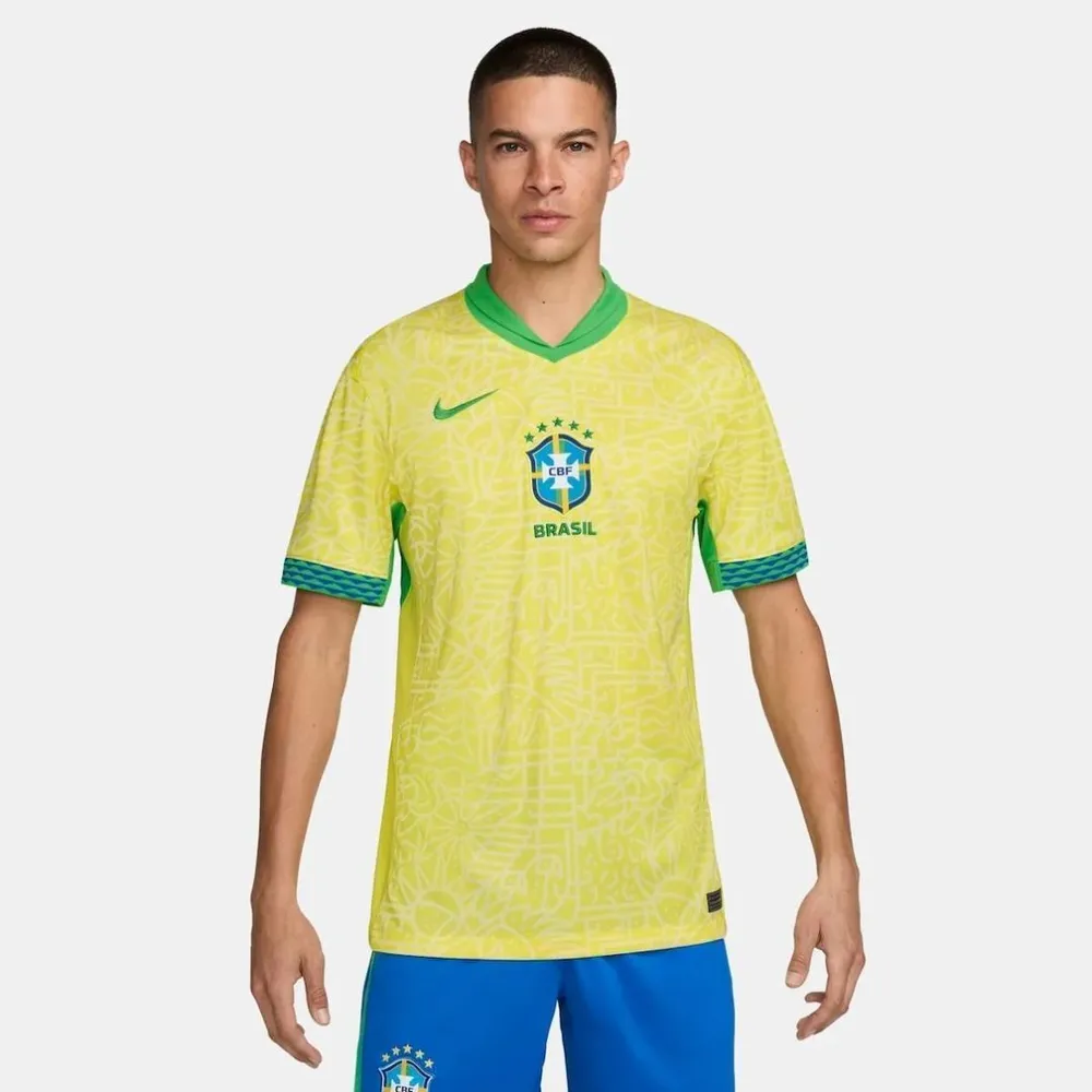 Camisa Nike Brasil I 2024/25 Torcedor Pro Masculina Camisa Nike Brasil I 2024/25 Torcedor Pro Mascul-JD8