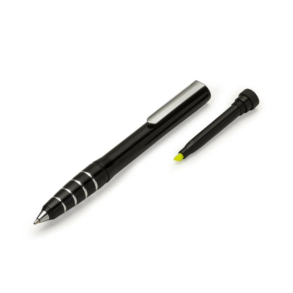 #Caneta Metal com Marca Texto