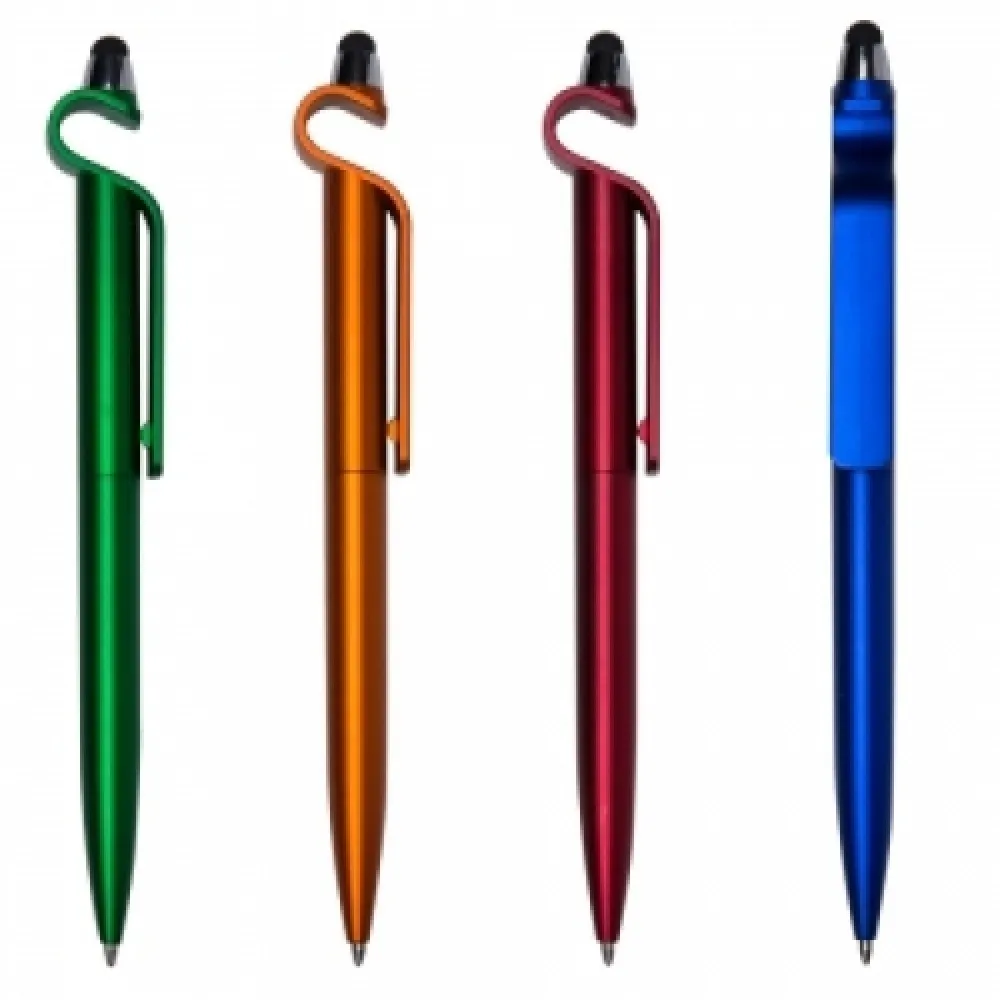 #Caneta Plástica Touch com Suporte