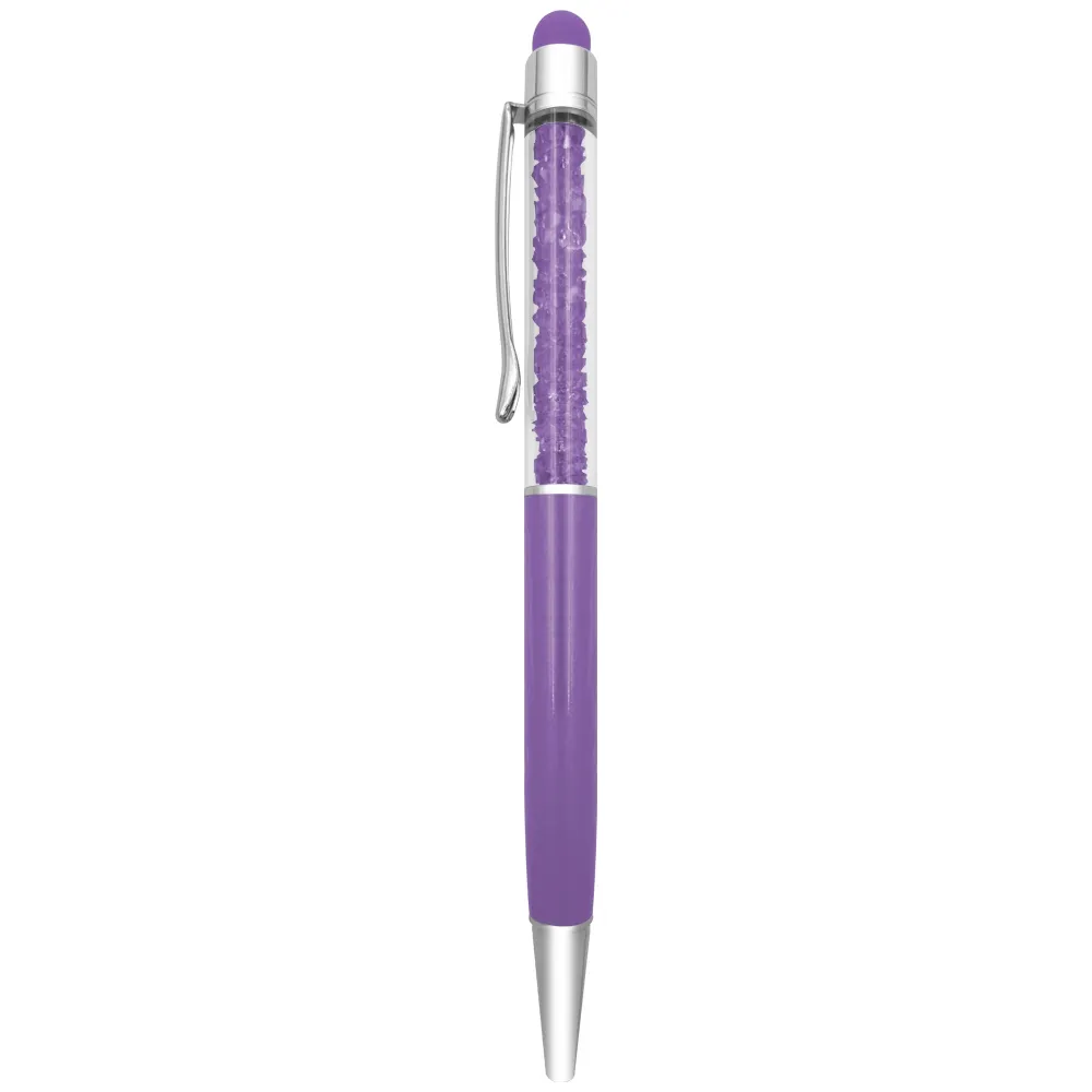 Caneta de Metal Cristal Com Ponta Touch.