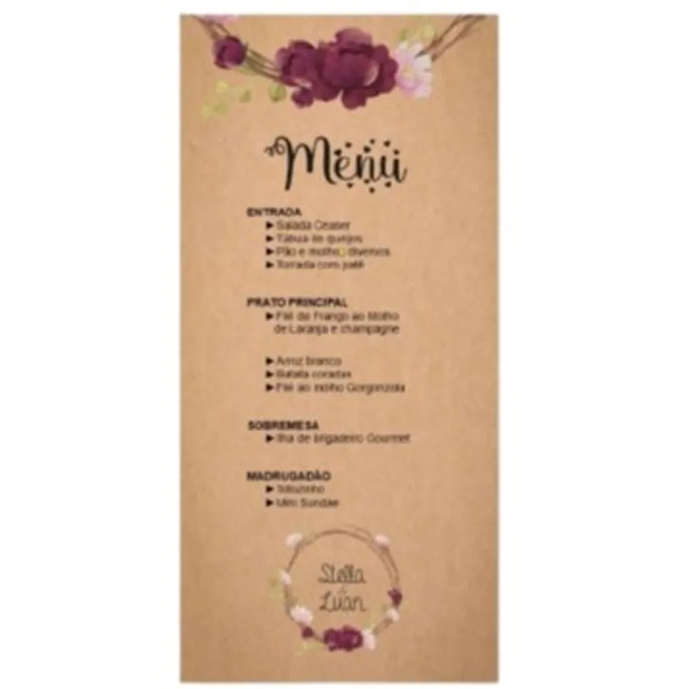 Cardápio Personalizado couchê 300 grs-BC0001MZ