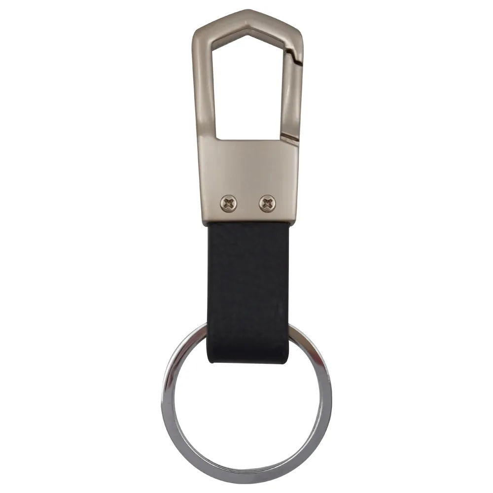 Chaveiro Em Metal Com Detalhe Em Couro Sintético