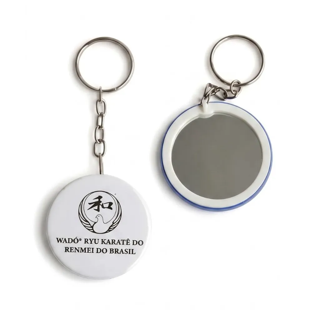 Chaveiro com espelho de vidro - 5,5 cm-Chaveiro com espelho de vidro