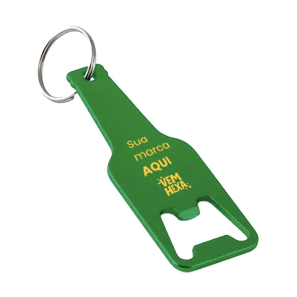 Chaveiro em alumínio com abridor de garrafas l Brasil em Movimento – Copa 2026
