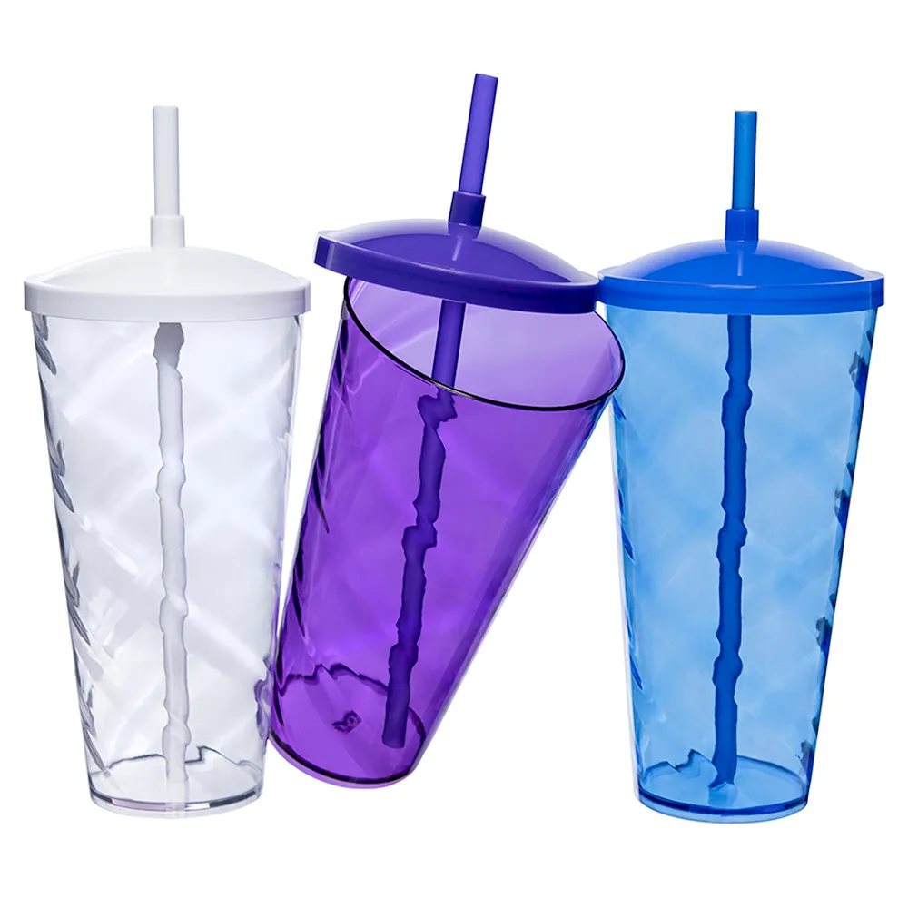 Copão Twister 1 litro em PS c/tampa e canudo