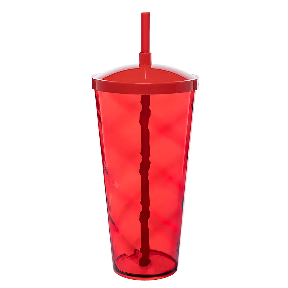 Copão Twister 1 litro em PS c/tampa e canudo