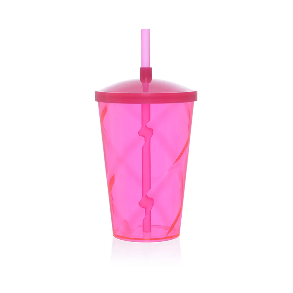 Copo Espiral 750ml em PS c/ tampa e canudo-LN250PM0160