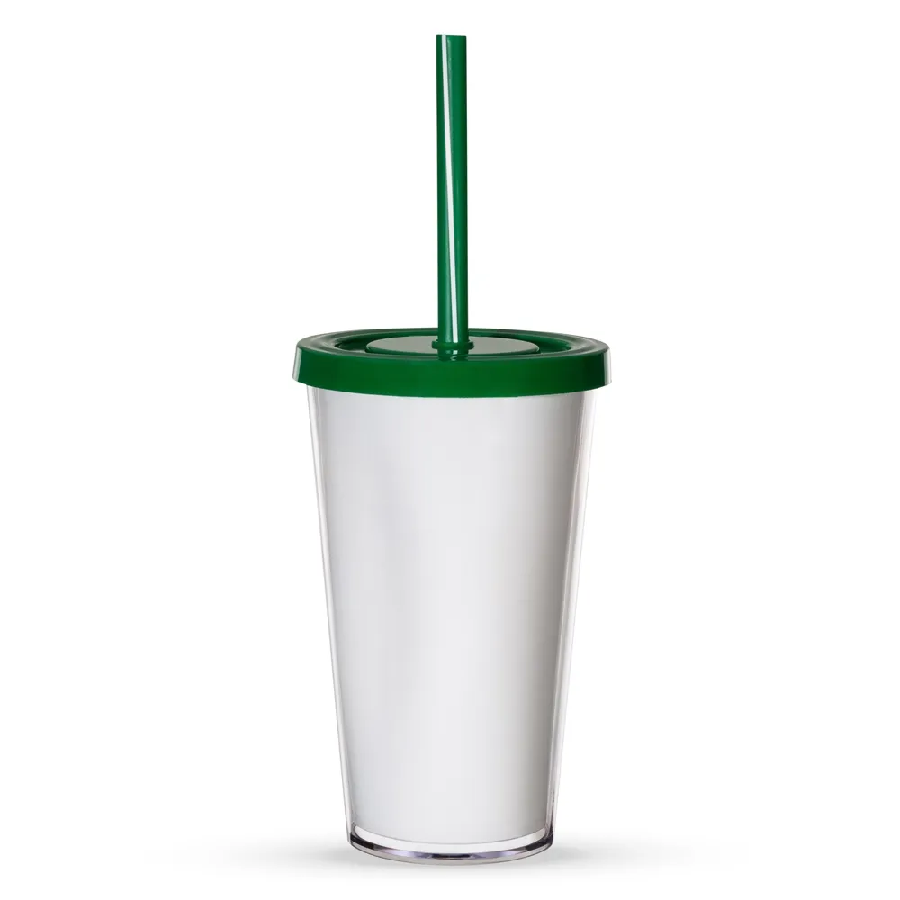 #Copo Acrílico 500ml com Canudo