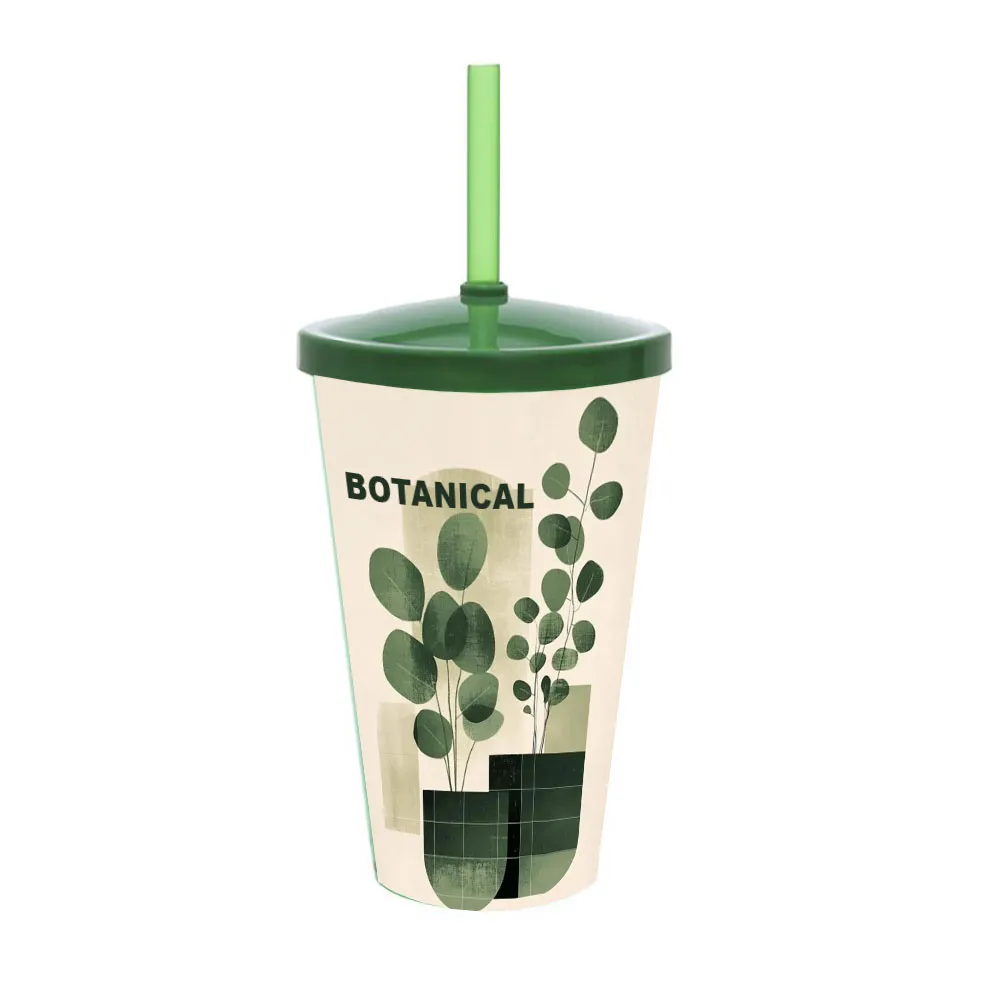 Copo Refresh 550ml com tampa e canudo In Mold Label