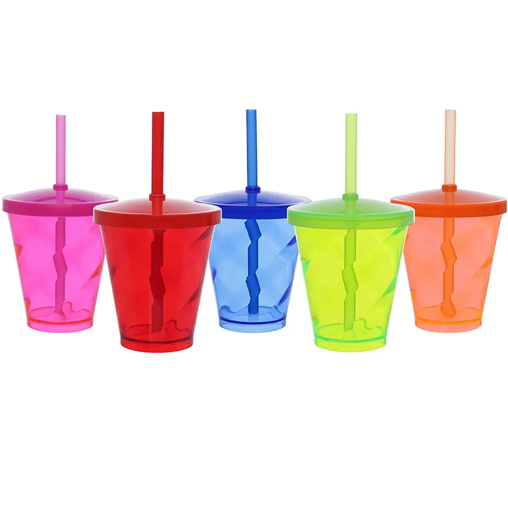 Copo Wave 350ml em PS com tampa e canudo