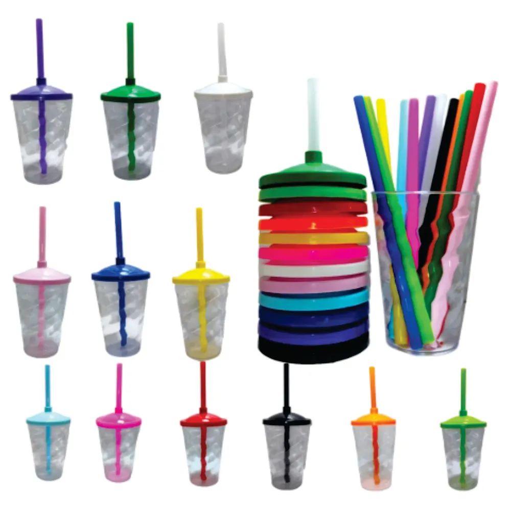 Copo acrílico 700ml com tampa e canudo-E001011