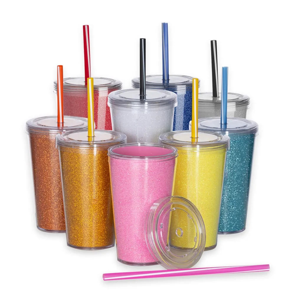 #Copo de Acrílico 550ml com Canudo