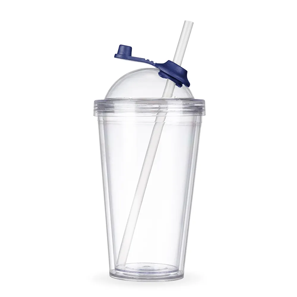 #Copo de Acrílico 550ml com Suporte Canudo-14469