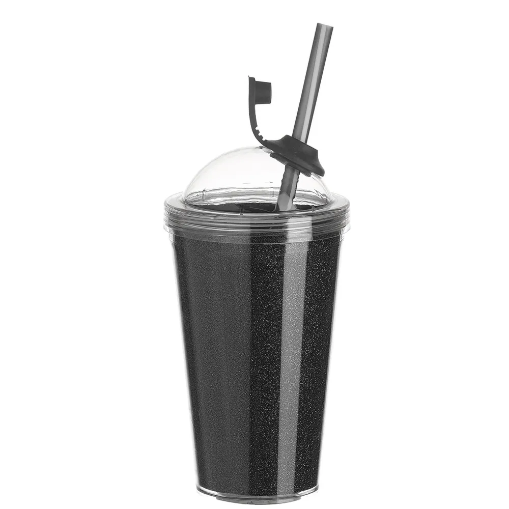 #Copo de Acrílico 550ml com Suporte Canudo