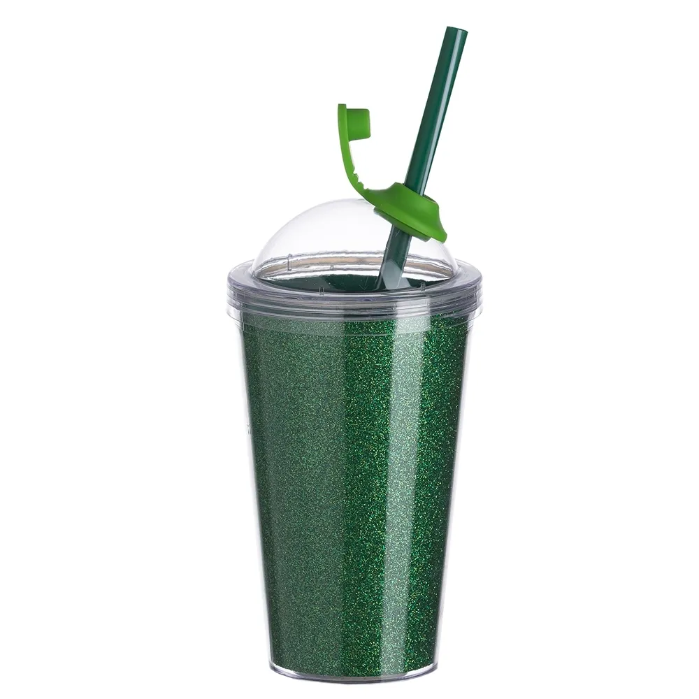 #Copo de Acrílico 550ml com Suporte Canudo-P@14249