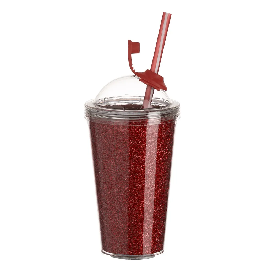 #Copo de Acrílico 550ml com Suporte Canudo