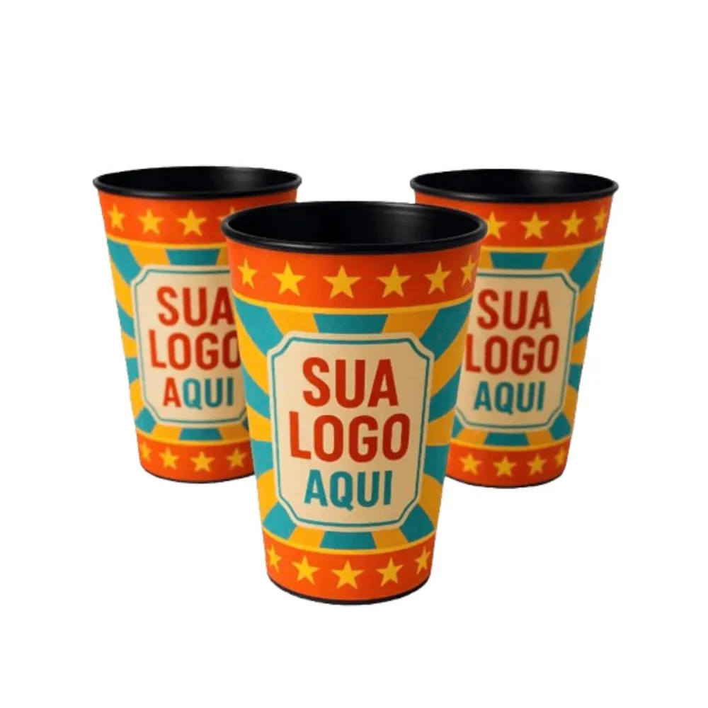  Copo plástico com personalização em In Mold Label 450ml-CPML1