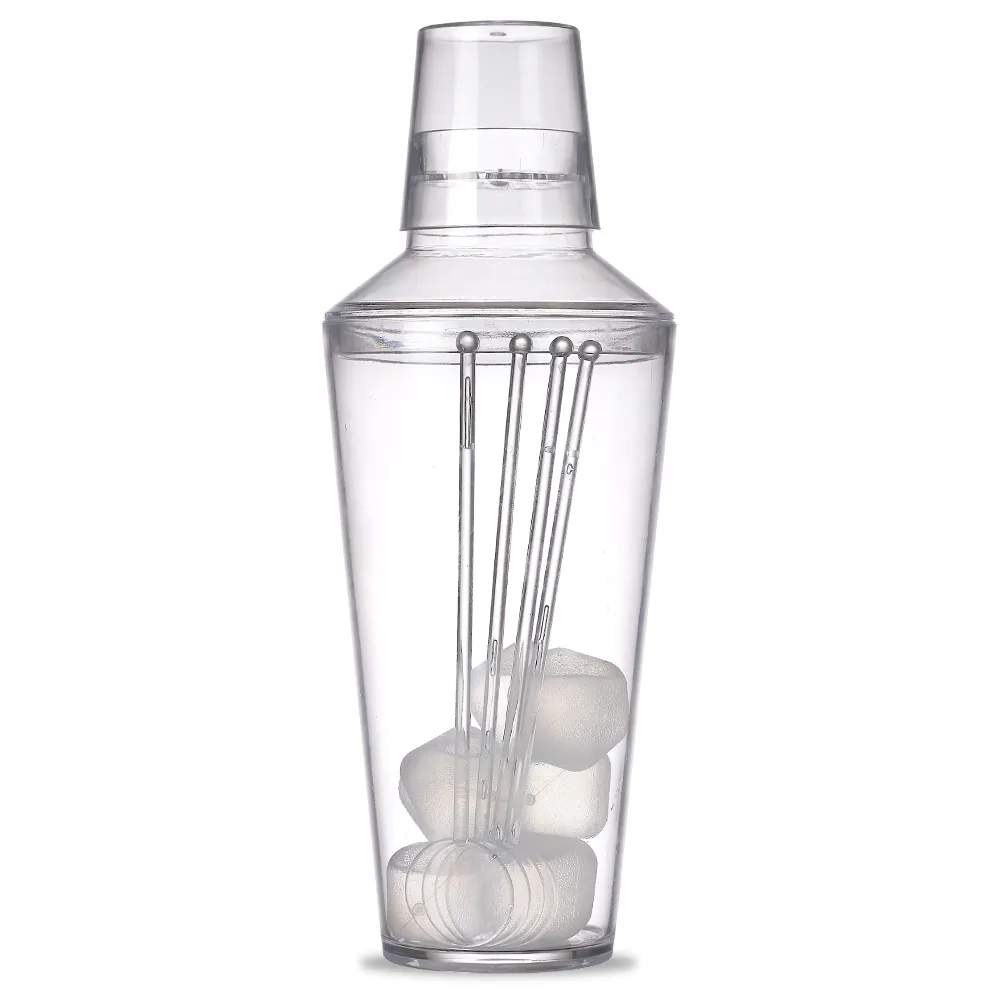 #Coqueteleira Acrílica com Gelo Ecológico e Misturadores-18509-TRA