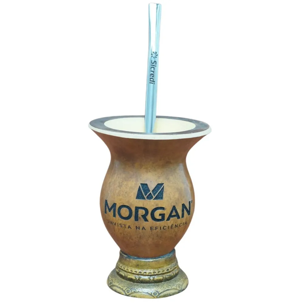 Cuia de Chimarrão Personalizada - Tradicional Bocal de Alumínio-0224