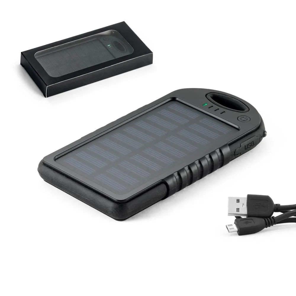 DAY. Bateria portátil solar em ABS com painel solar e LED 2000 mAh-97371