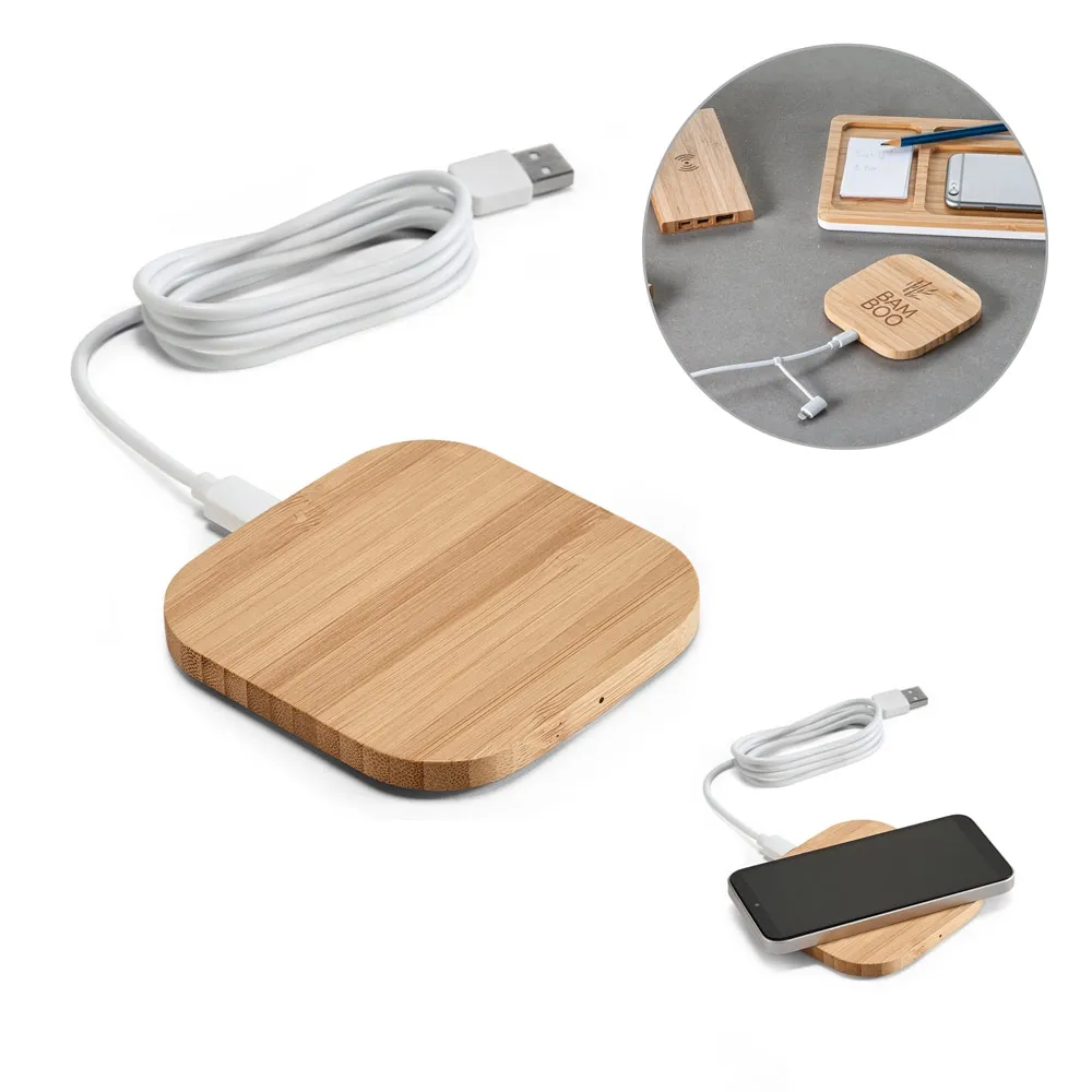 ECOPOWER. Carregador wireless em bambu 15W-57910