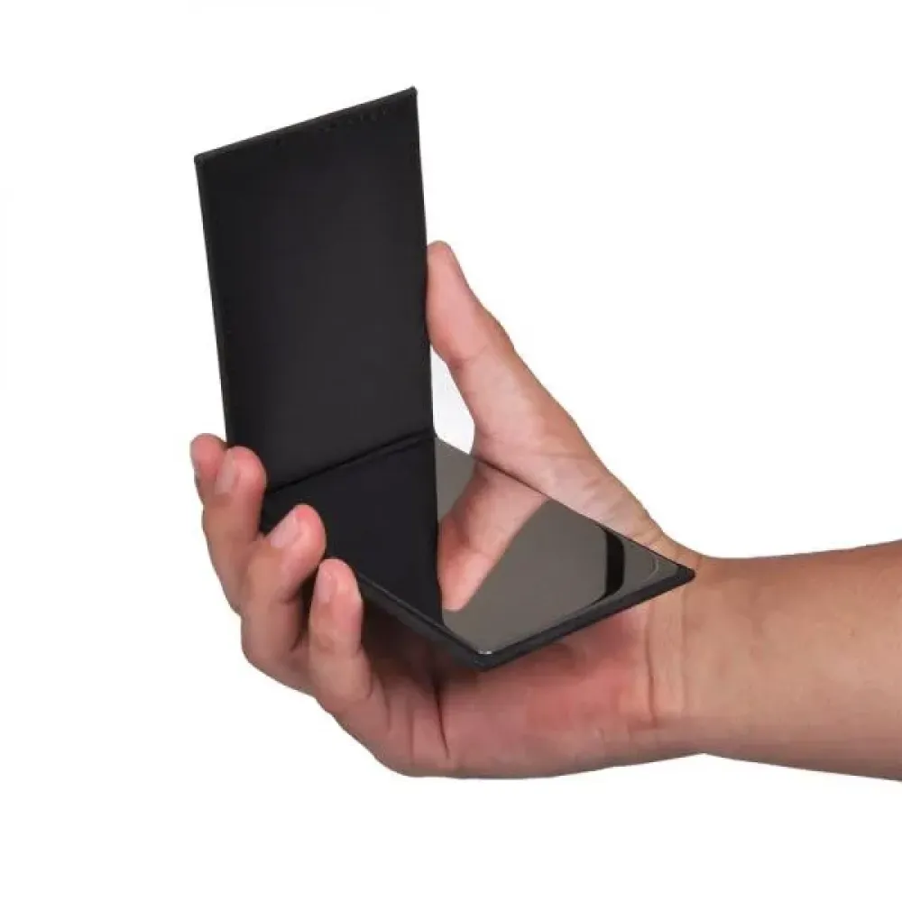 ESPELHO COM ACABAMENTO AVELUDADO PRETO - 10,8X7X1,8 CM