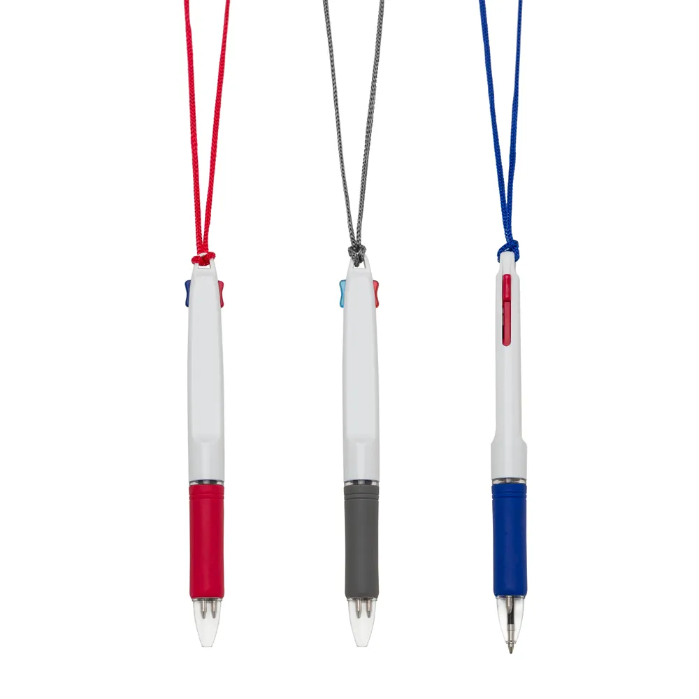 #Caneta Plástica 2 Cores com Cordão