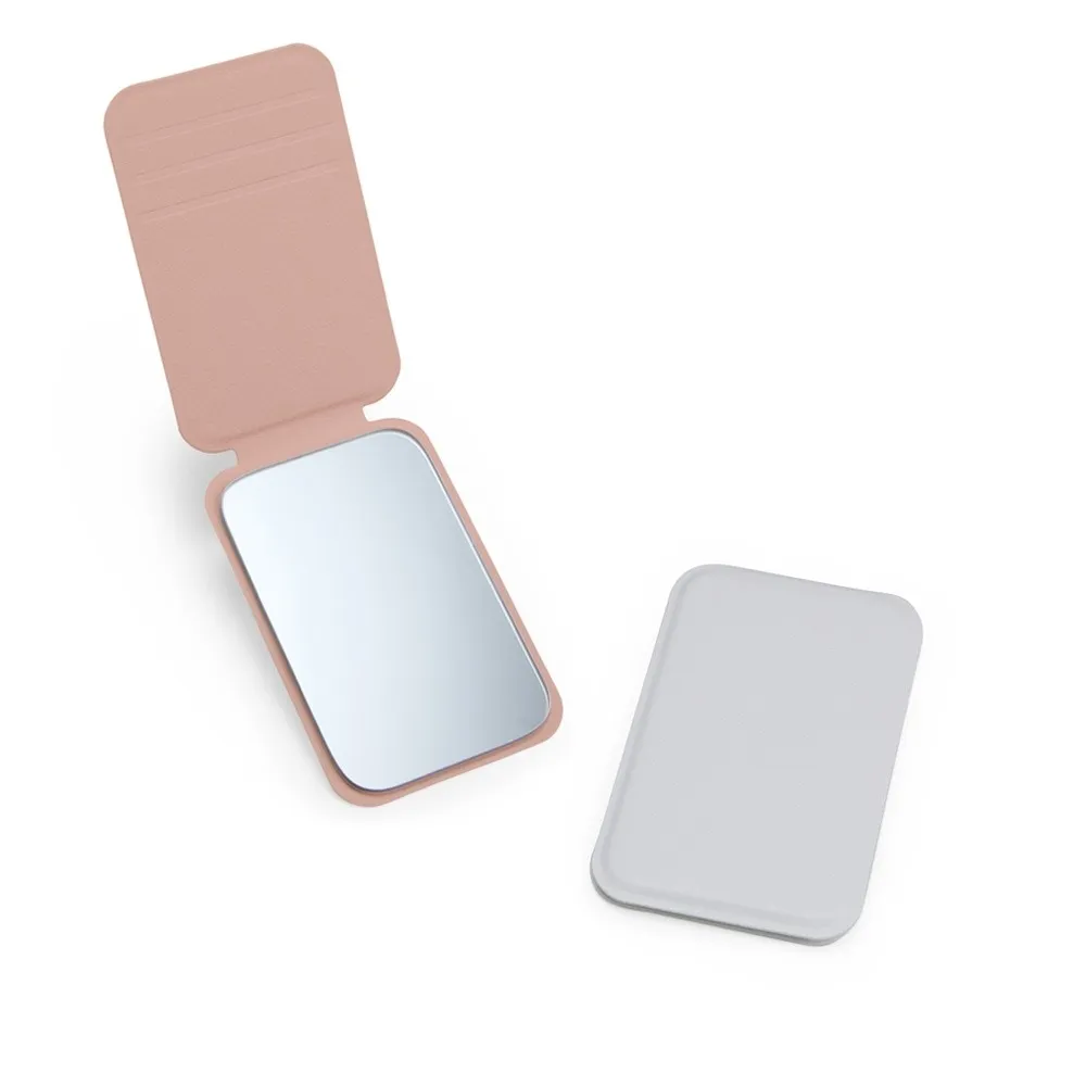 Espelho Couro Sintético Retangular de Bolso