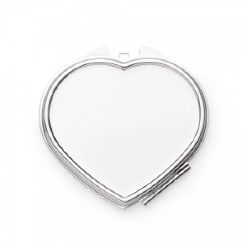 #Espelho Metal Duplo Coração com Aumento