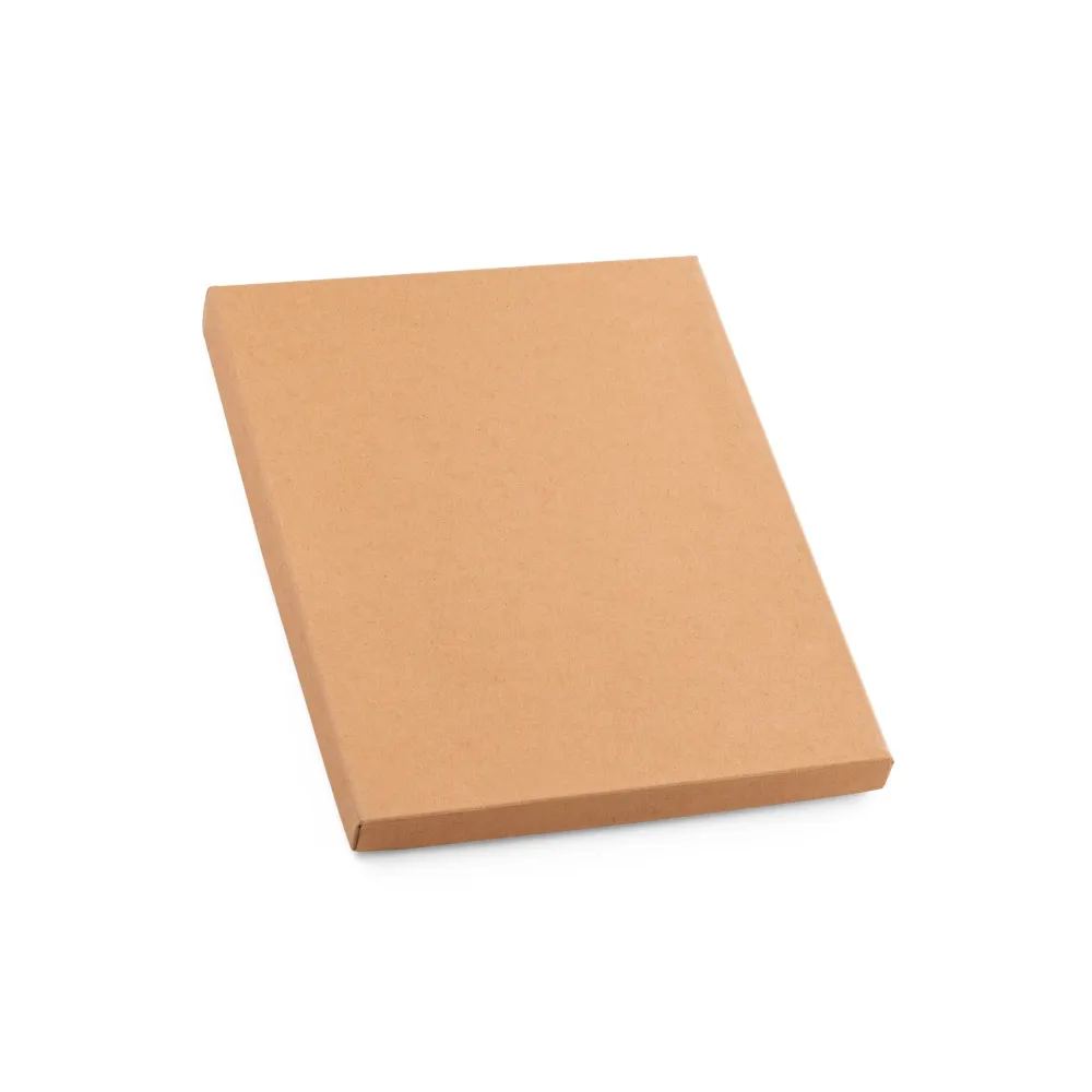 FREUD. Conjunto de bloco de notas A5 em cortiça com folhas pautadas e esferográfica em cortiça NATURAL