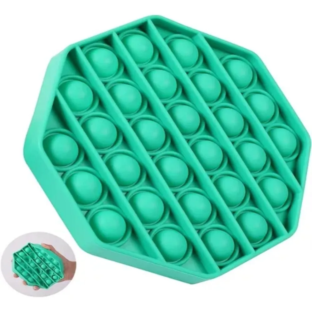 Fidget Pop It Toys – Bolhas Anti-Stress – Verde Octagono