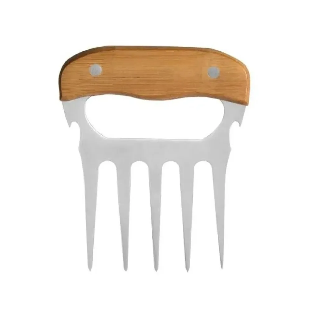 GARFO COM 5 DENTES EM BAMBU - INOX - 11,5X14,5CM