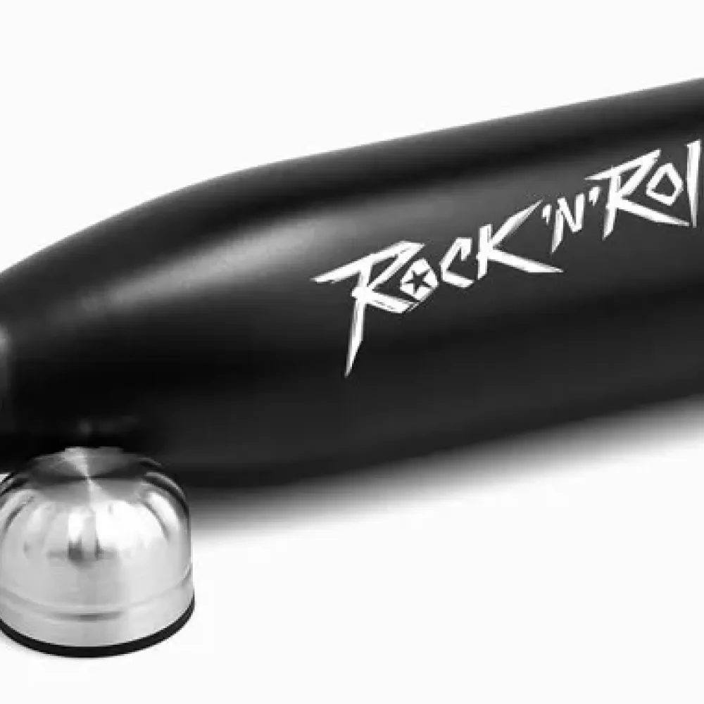 GARRAFA COM TAMPA EM AÇO INOX - PRETA - 750ML