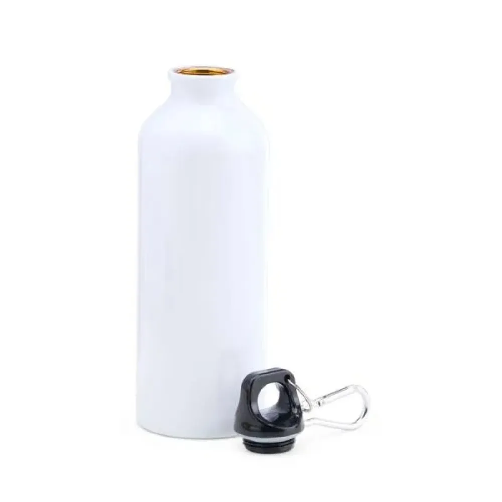 GARRAFA EM INOX PAREDE DUPLA NA COR BRANCA - 500 ML