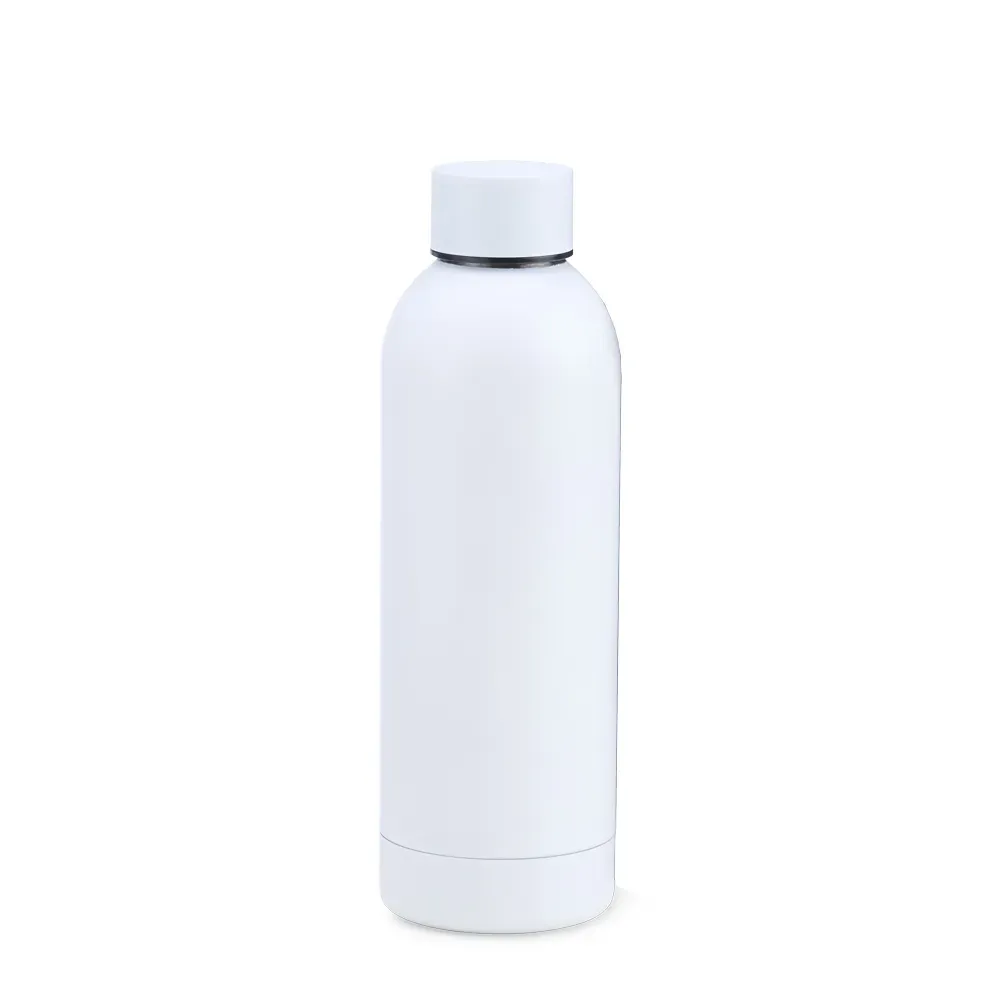 GARRAFA EM INOX PAREDE DUPLA NA COR BRANCA - 500 ML