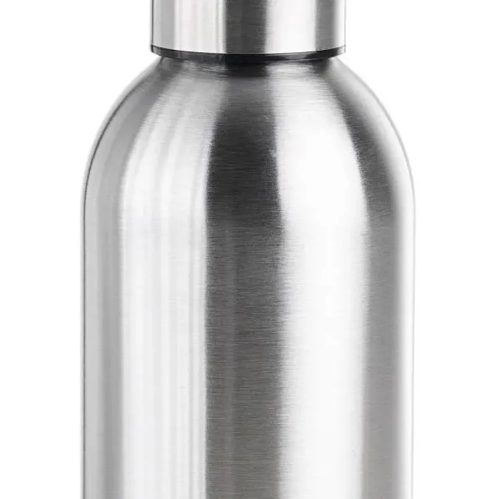 GARRAFA EM INOX PAREDE DUPLA NA COR PRATA - 500 ML