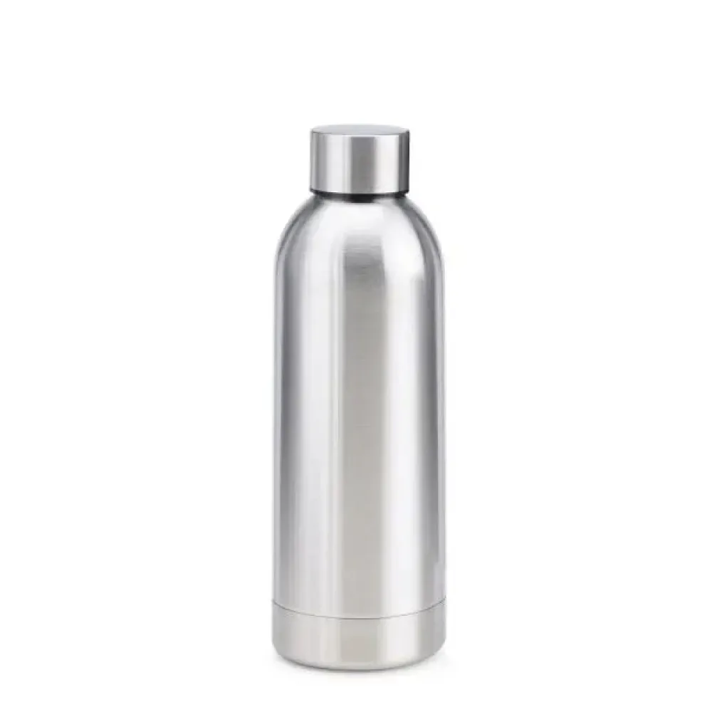 GARRAFA EM INOX PAREDE DUPLA NA COR PRATA - 500 ML-IS-01502